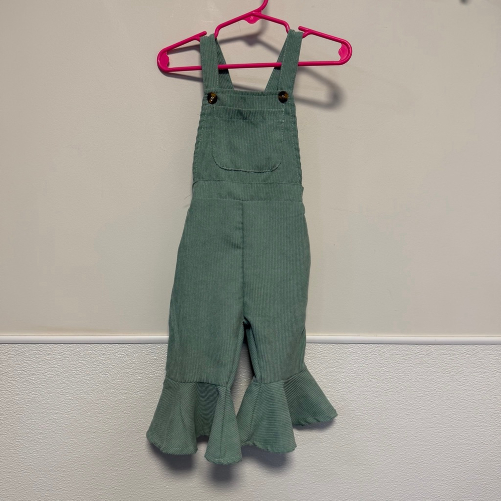 Baby SHEIN Green Corduroy Overalls 9-12 Months Bell bottoms - Picture 8 of 9